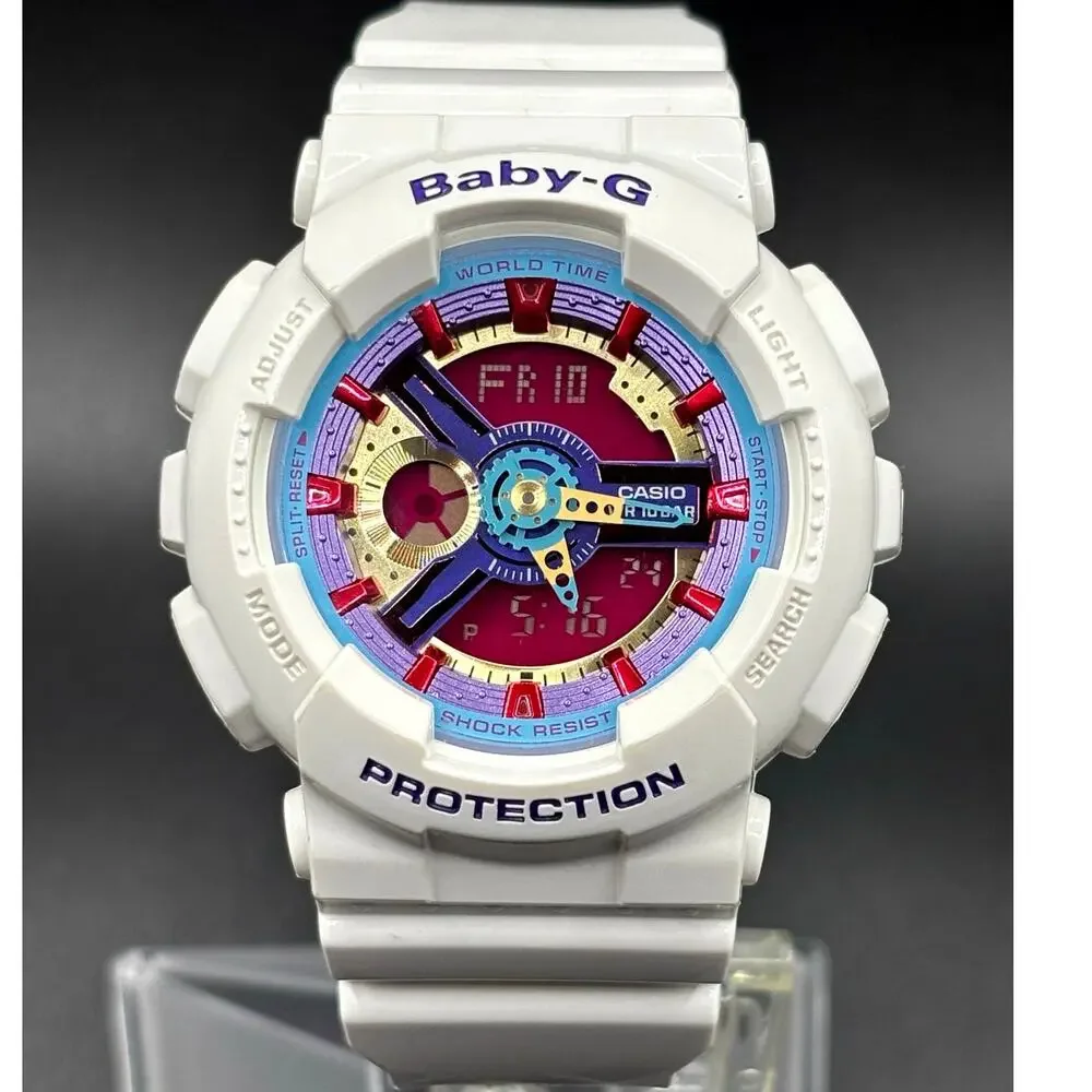 Casio Baby-G BA112-7A White Analog Digital Women's Watch NIB Discontinued